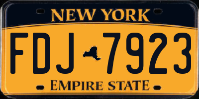 NY license plate FDJ7923