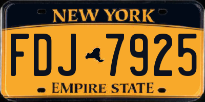 NY license plate FDJ7925