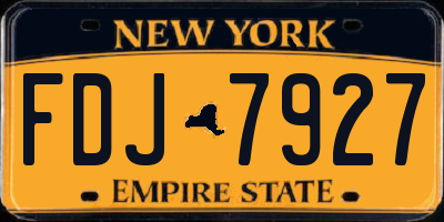 NY license plate FDJ7927