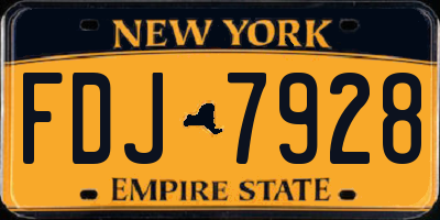 NY license plate FDJ7928
