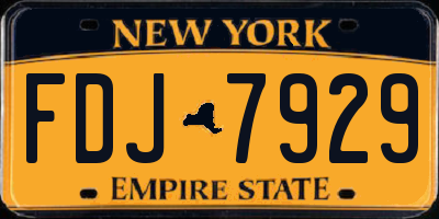 NY license plate FDJ7929