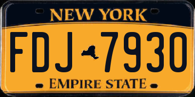 NY license plate FDJ7930