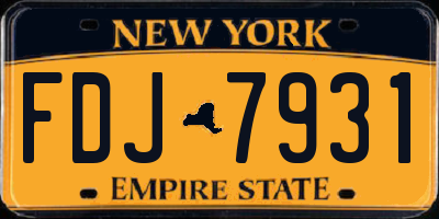 NY license plate FDJ7931