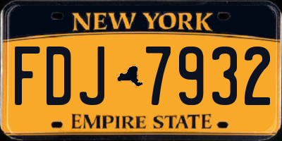NY license plate FDJ7932