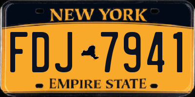NY license plate FDJ7941