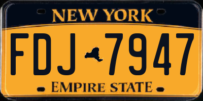 NY license plate FDJ7947