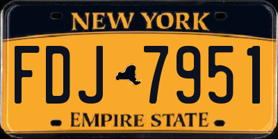NY license plate FDJ7951