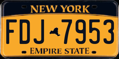 NY license plate FDJ7953