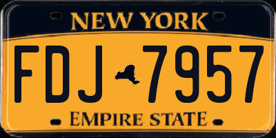 NY license plate FDJ7957