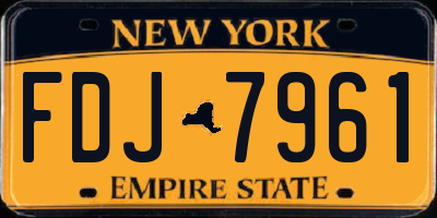 NY license plate FDJ7961