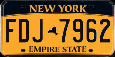 NY license plate FDJ7962