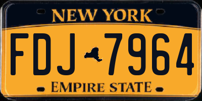 NY license plate FDJ7964