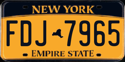 NY license plate FDJ7965