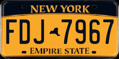 NY license plate FDJ7967