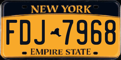 NY license plate FDJ7968