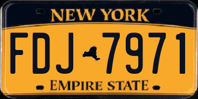 NY license plate FDJ7971