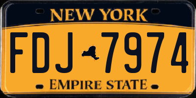 NY license plate FDJ7974