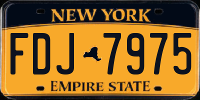 NY license plate FDJ7975