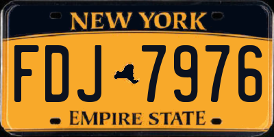 NY license plate FDJ7976