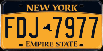 NY license plate FDJ7977