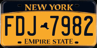NY license plate FDJ7982