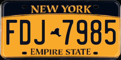 NY license plate FDJ7985