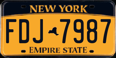 NY license plate FDJ7987