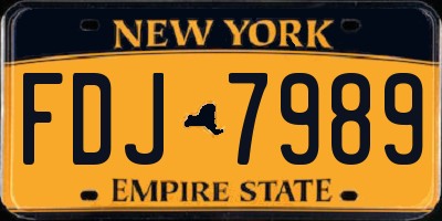 NY license plate FDJ7989