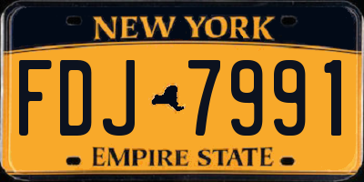 NY license plate FDJ7991