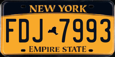 NY license plate FDJ7993