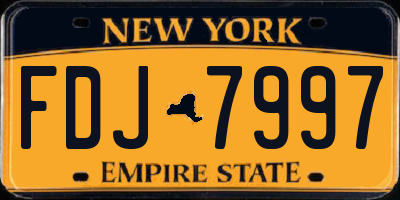 NY license plate FDJ7997