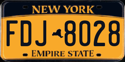 NY license plate FDJ8028