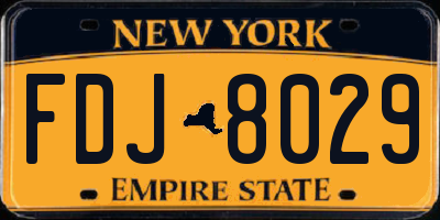 NY license plate FDJ8029