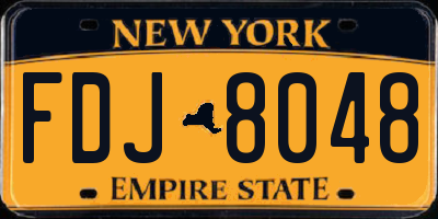 NY license plate FDJ8048