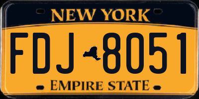 NY license plate FDJ8051