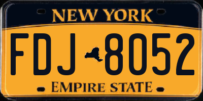NY license plate FDJ8052