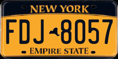 NY license plate FDJ8057