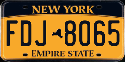 NY license plate FDJ8065