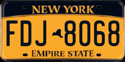 NY license plate FDJ8068