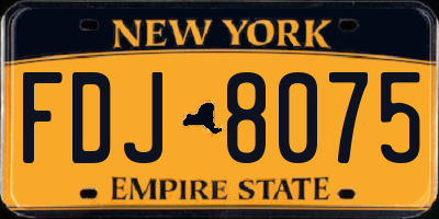 NY license plate FDJ8075