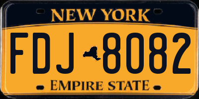 NY license plate FDJ8082