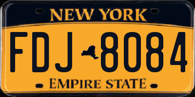 NY license plate FDJ8084
