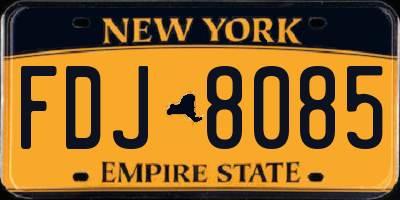 NY license plate FDJ8085