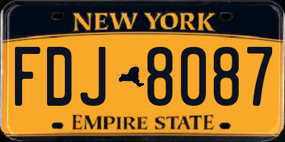 NY license plate FDJ8087
