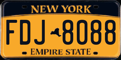 NY license plate FDJ8088