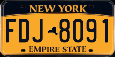 NY license plate FDJ8091