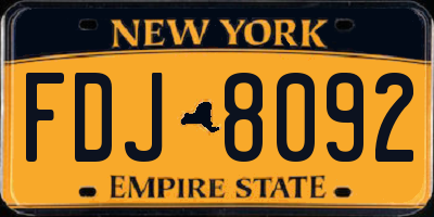 NY license plate FDJ8092