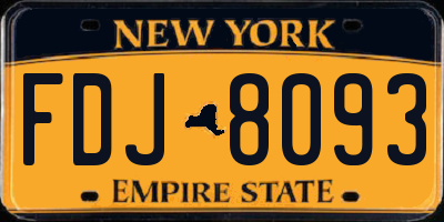 NY license plate FDJ8093