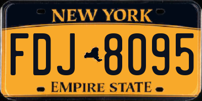 NY license plate FDJ8095