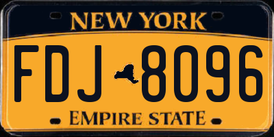 NY license plate FDJ8096